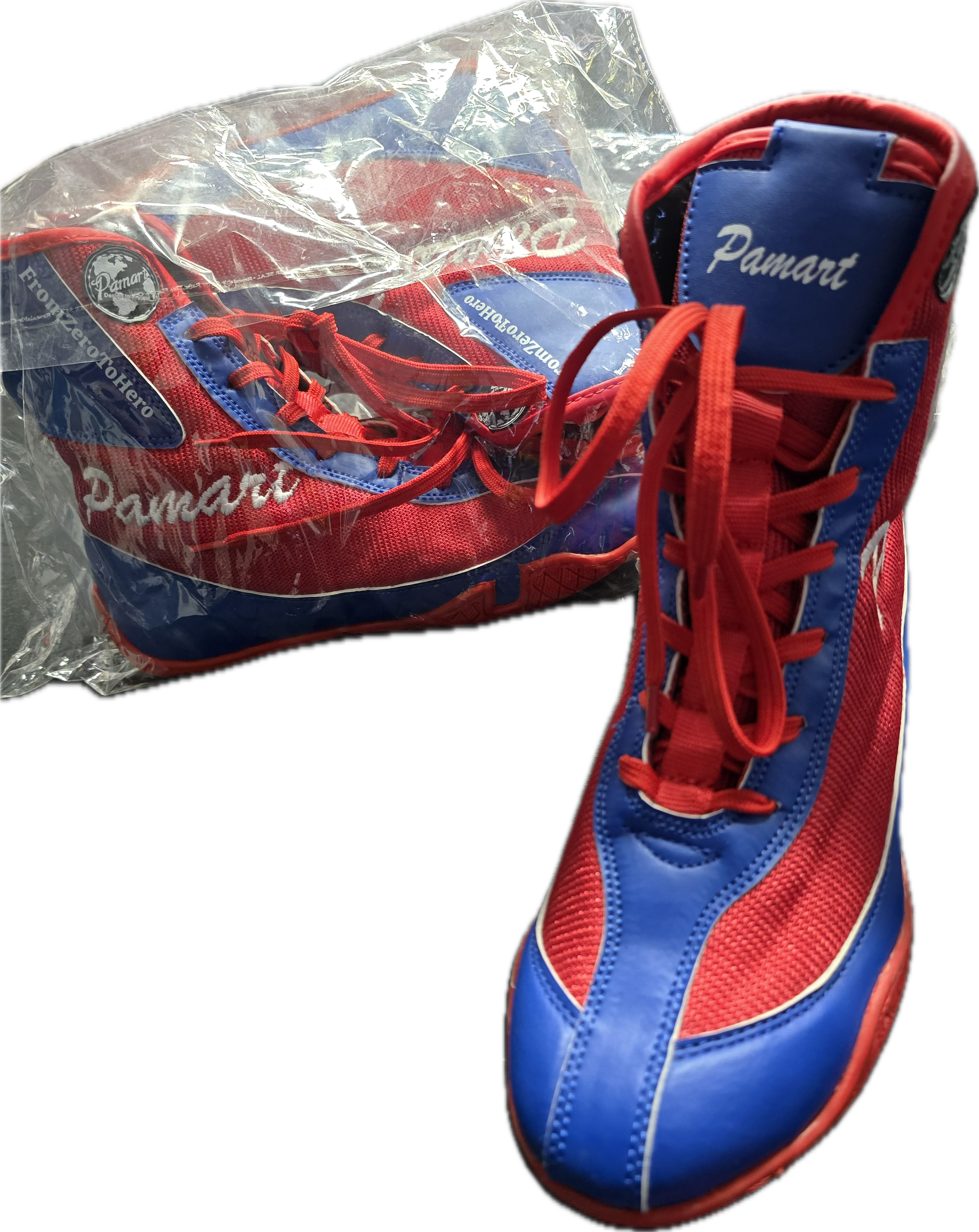 PAMART Boxing Shoes | Red and Blue | Hi-Top