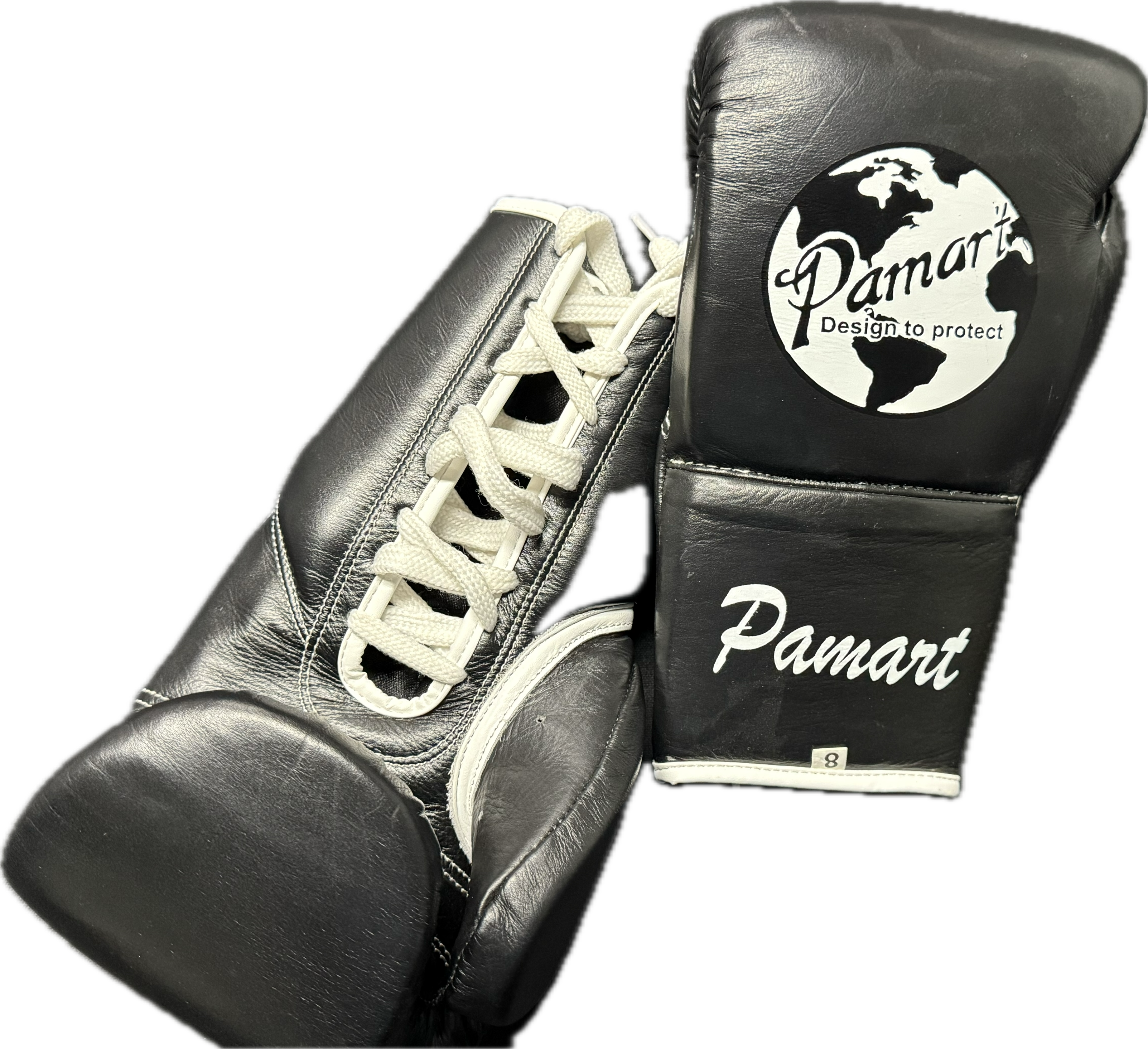 PAMART 8 Oz Boxing Glove | Black | Laces