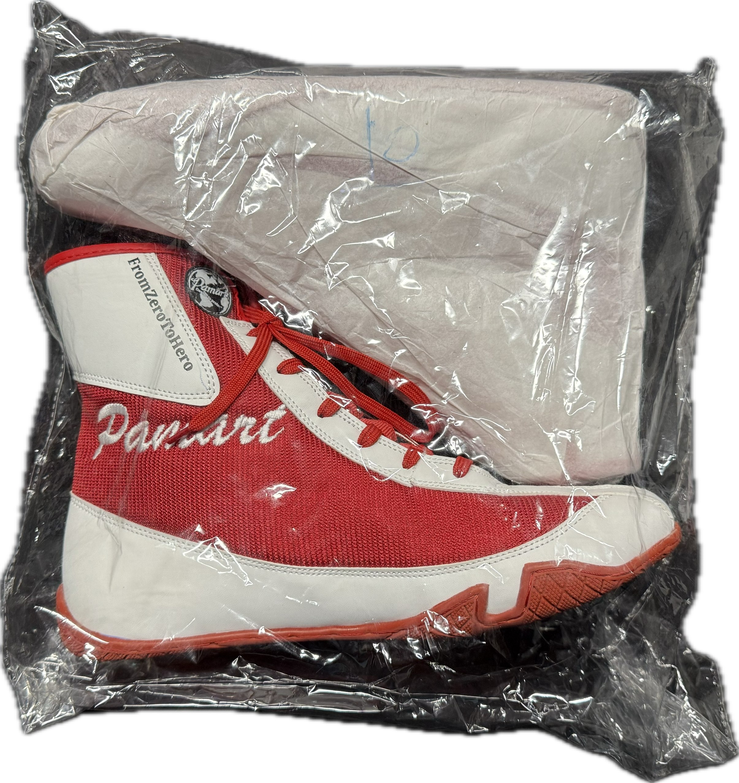 PAMART Boxing Shoes | Red and White | Hi-Top