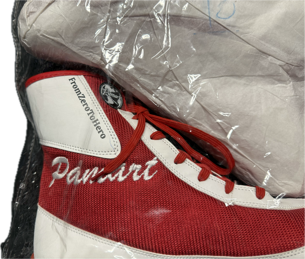 PAMART Boxing Shoes | Red and White | Hi-Top