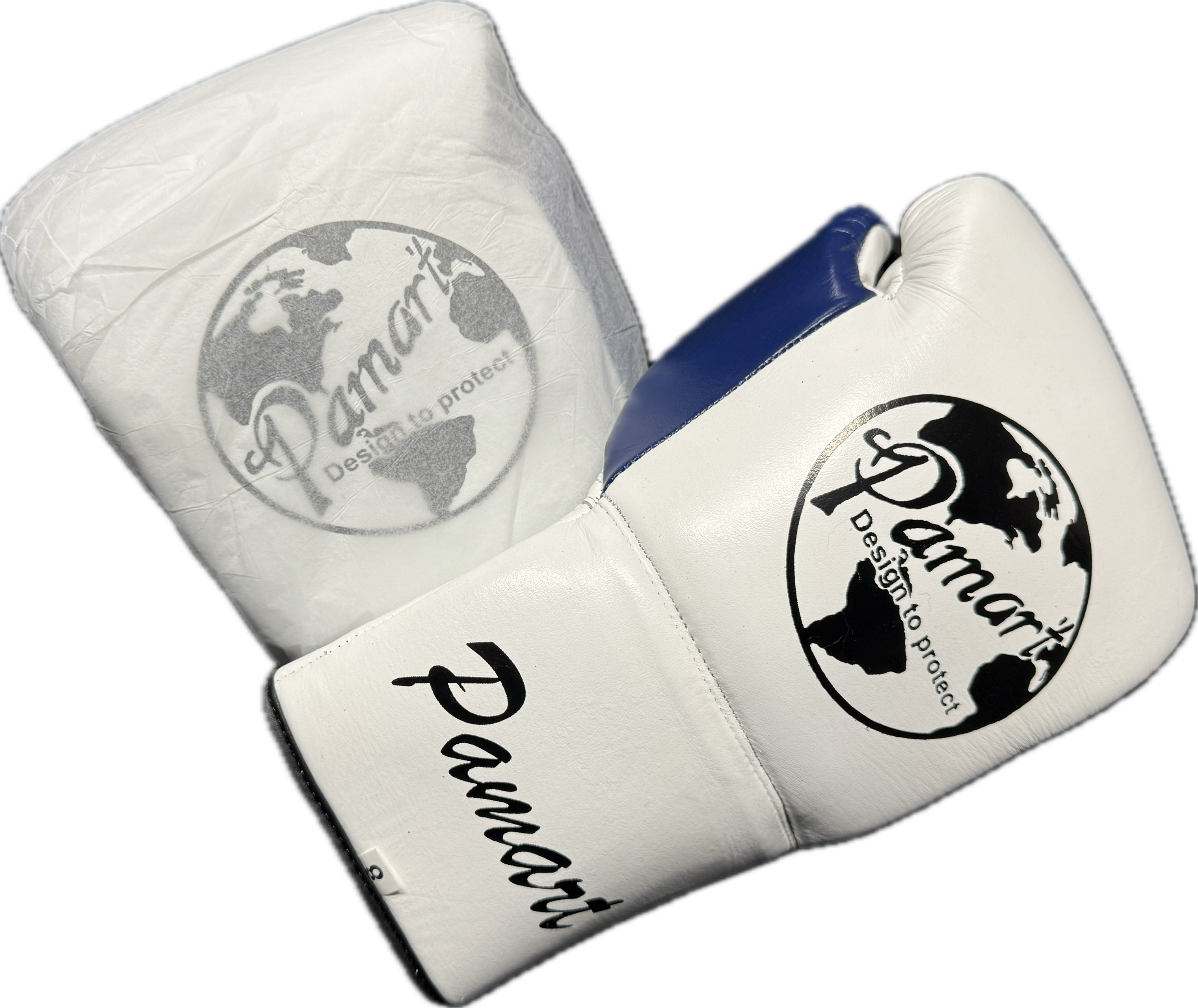 PAMART 8 Oz Boxing Glove | White and Navy | Laces